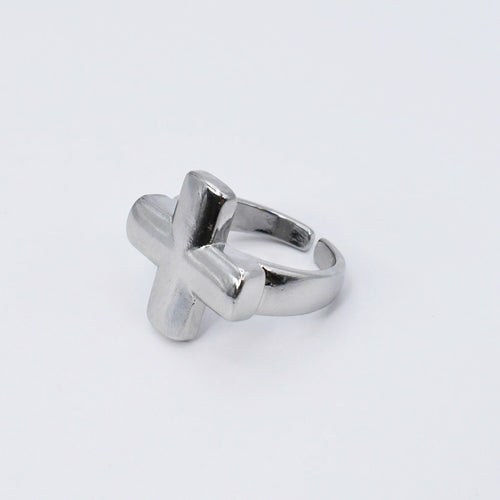 Chunky Cross Ring Silver