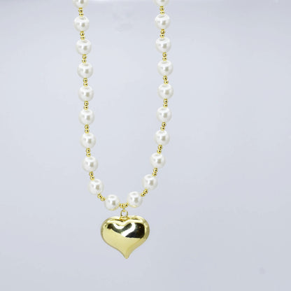 Chunky Puffy Heart Necklace O32