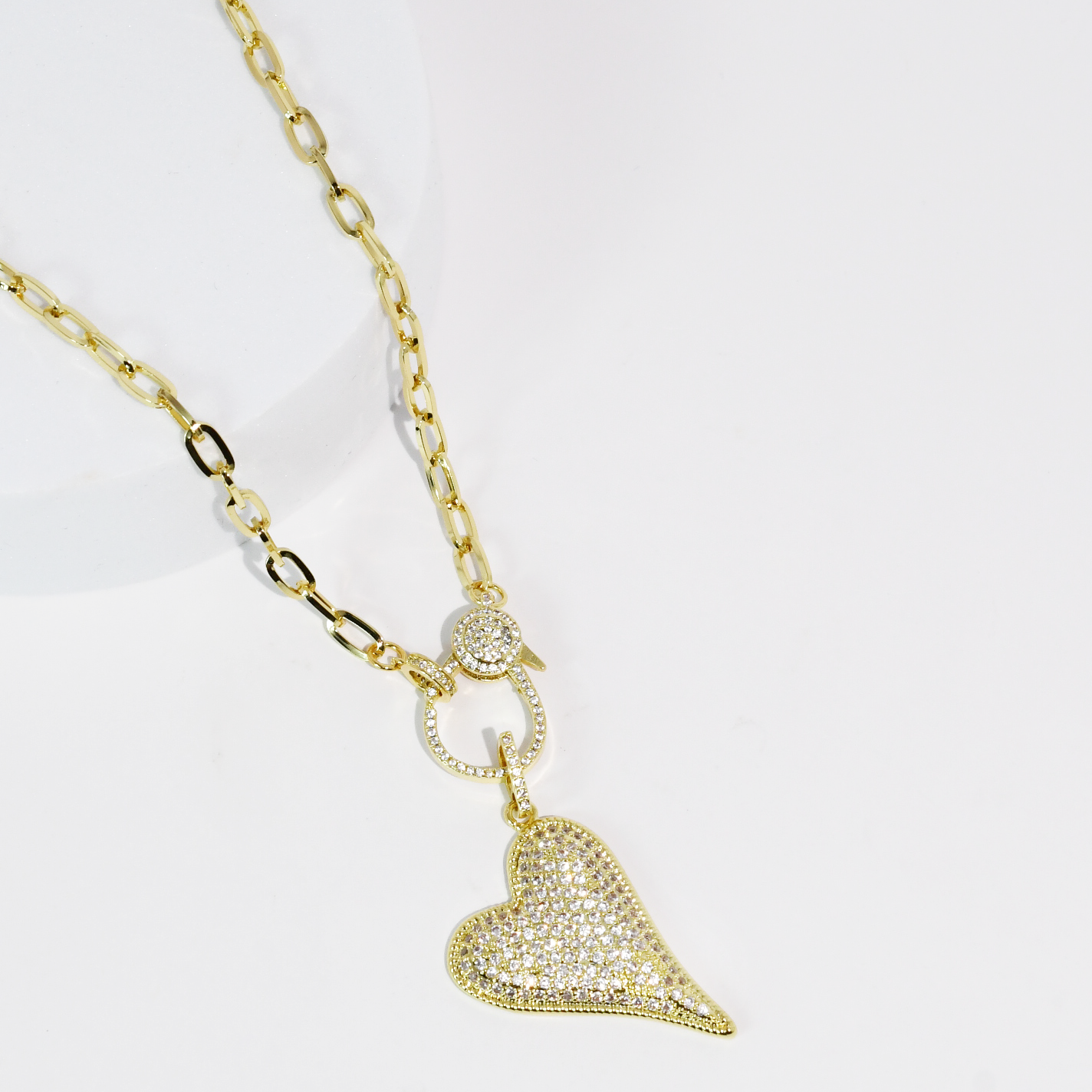 Clip Heart Gold Necklace
