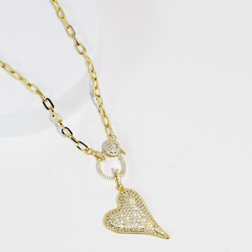 Clip Heart Gold Necklace