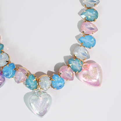 Cloud Heart Gem Necklace