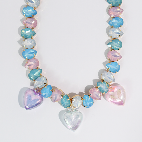 Cloud Heart Gem Necklace