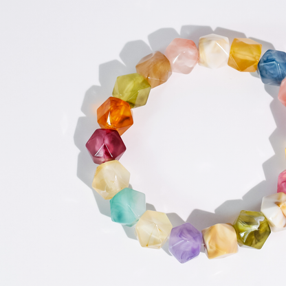 colorful gemstone jewelry, beaded fashion bracelet, gold or silver tone accessory, handcrafted beaded piece, trendy boho chic jewelry, vibrant statement wristwear, artisan handmade design, everyday stackable accessory, fashion jewelry for women, premium jewelry gift idea, boutique style wristwear, elevated modern jewelry