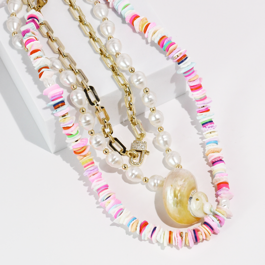 Confetti Pearl Stack Necklace