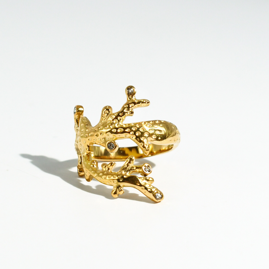 Coral Crown Ring