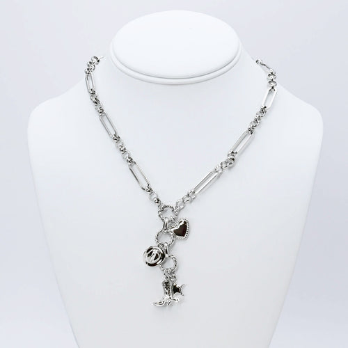 Cowgirl Charm Necklace Silver R7