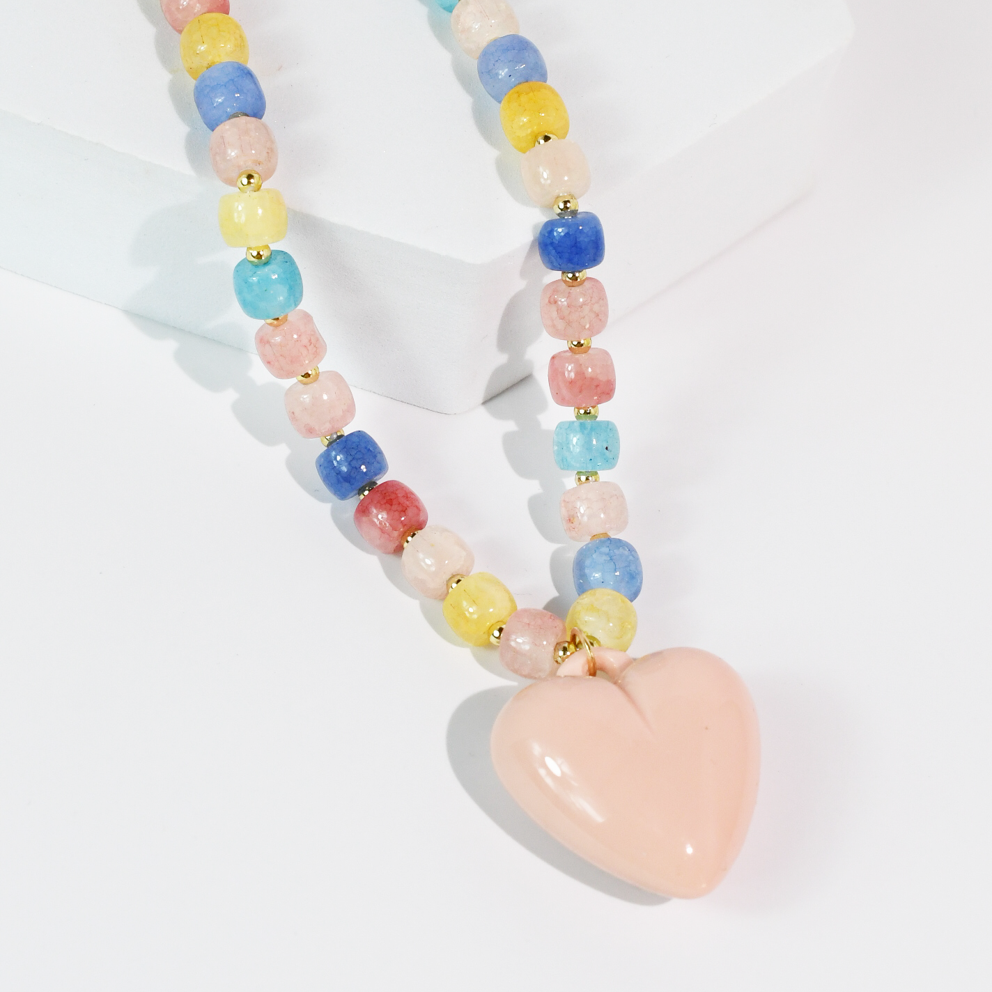 Happy colorful heart Necklace