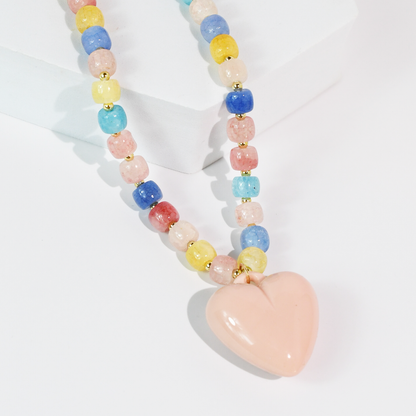 Happy colorful heart Necklace