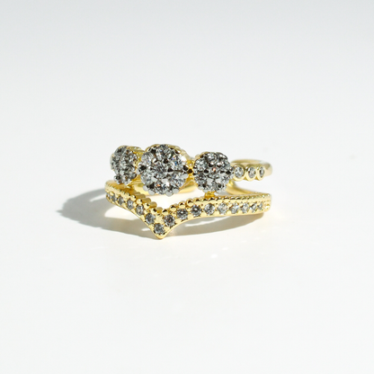 hypoallergenic ring, waterproof ring, tarnish free jewelry, boutique wholesale jewelry, dainty gold ring, gemstone statement ring, sparkly cubic zirconia ring, high quality jewelry gifts, elegant gold plated ring, trendy fashion ring, pastel gemstone ring