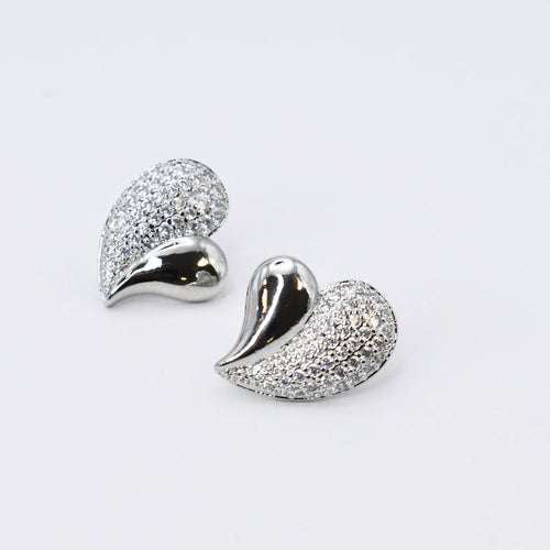 Crystal Amour Silver Stud K4