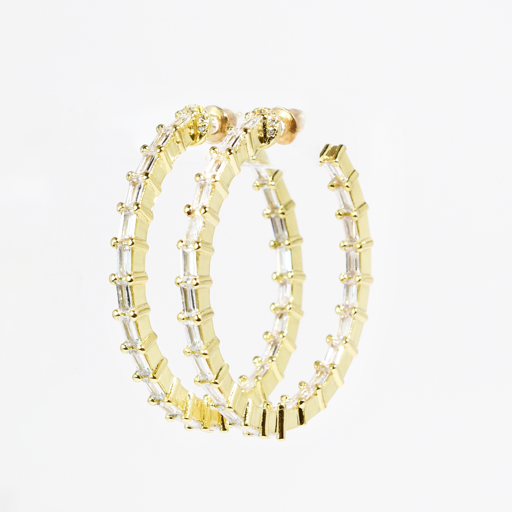 Crystal Crush Hoop Gold