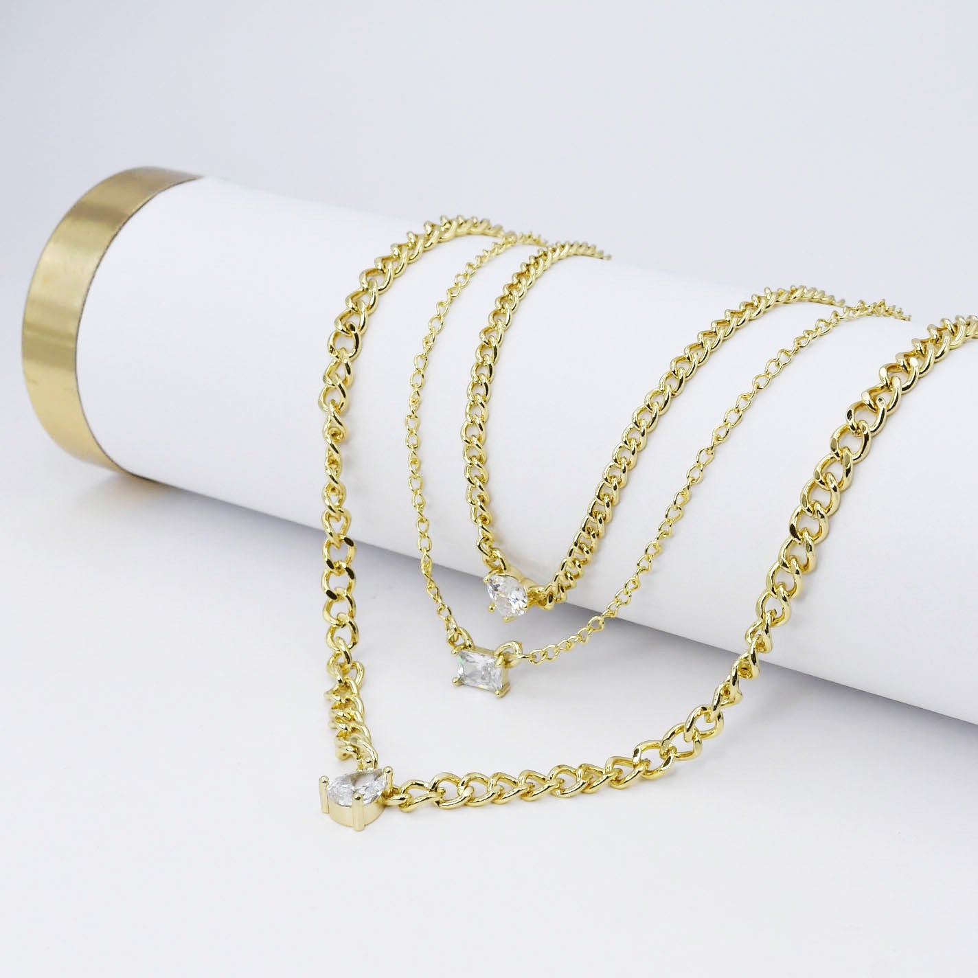 Crystal Gleam Layer Necklace