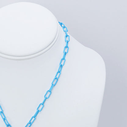 Crystal Heart Blue Link Necklace M12