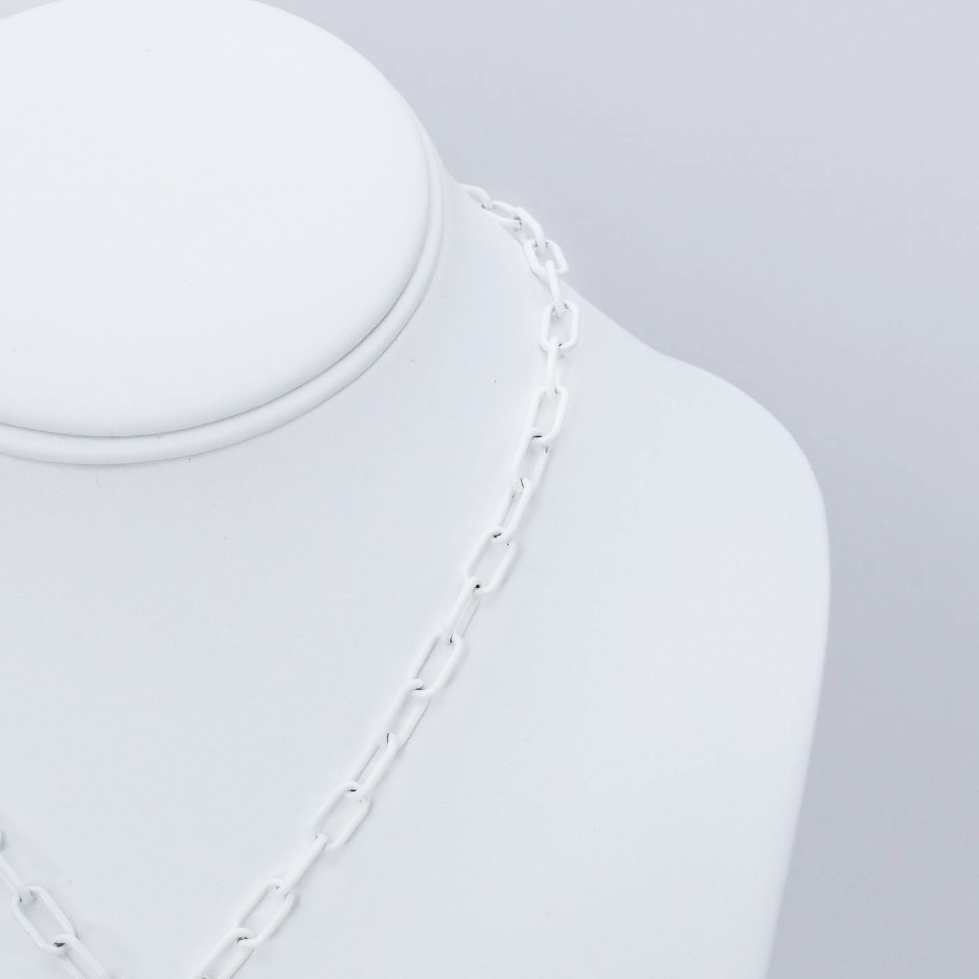 Crystal Heart White Link Necklace M12