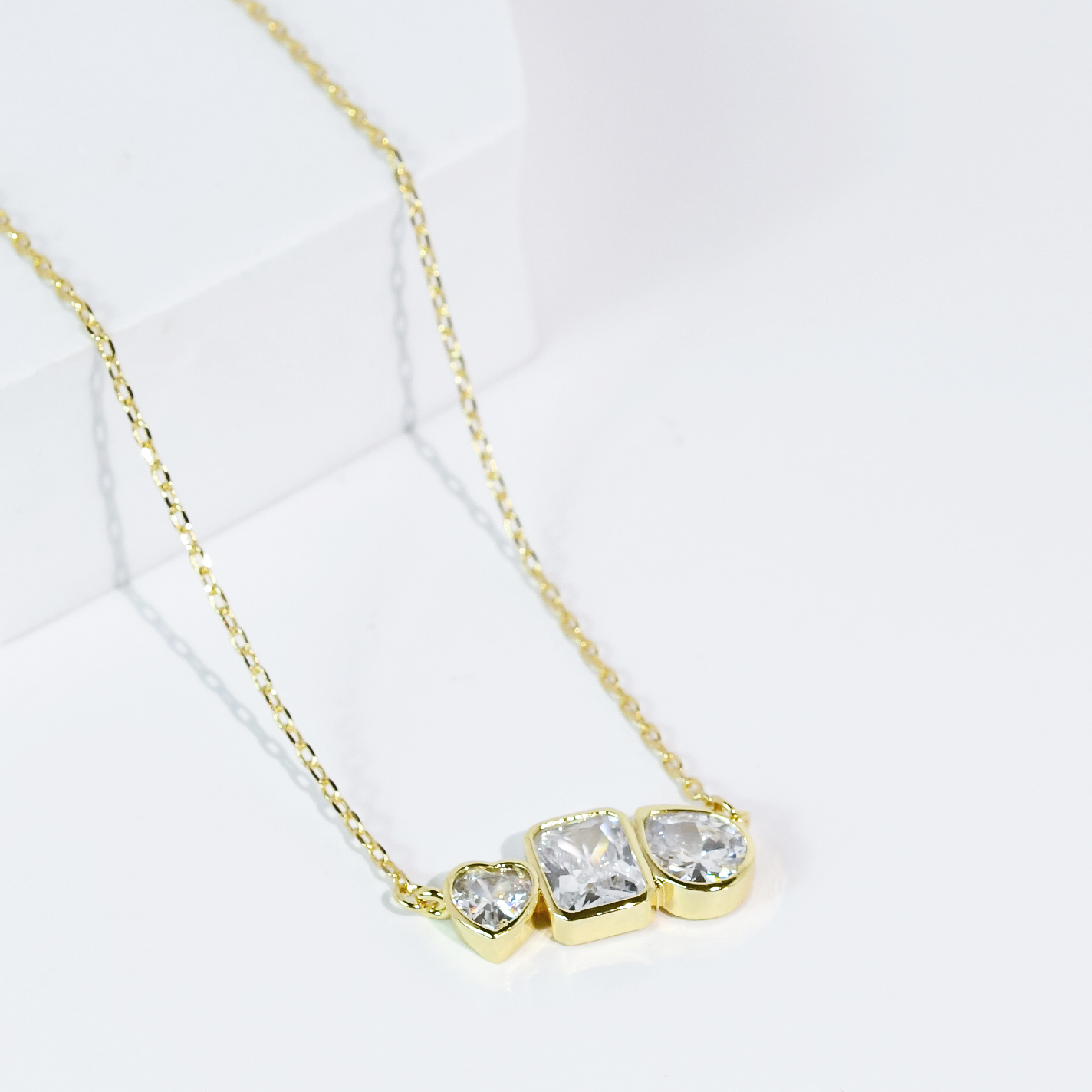 Crystal Love Trio Necklace