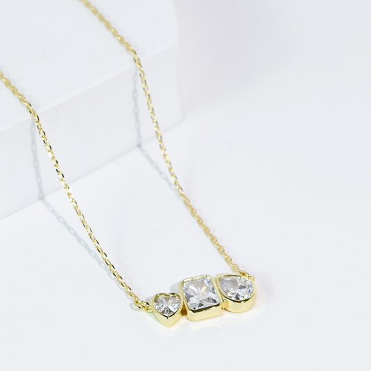 Crystal Love Trio Necklace