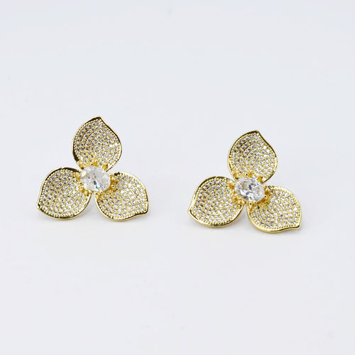 Crystal Petals Gold Earrings K17