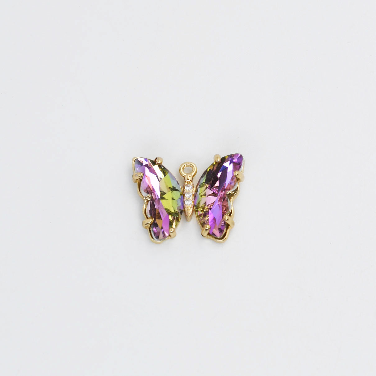 Purple Crystal Butterfly Charm CH-86