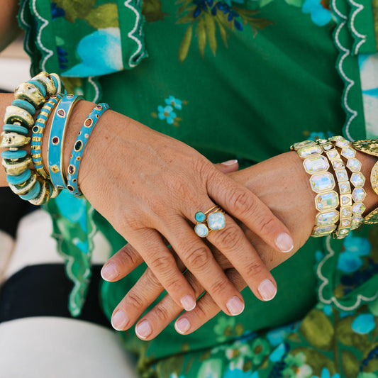 Blue Pop Crystal Ring Waterproof