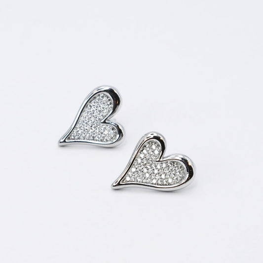 Dainty Heart Stud Silver K23