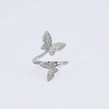 Load image into Gallery viewer, Dainty Twisted Butterfly Silver Ring F18
