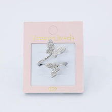 Load image into Gallery viewer, Dainty Twisted Butterfly Silver Ring F18
