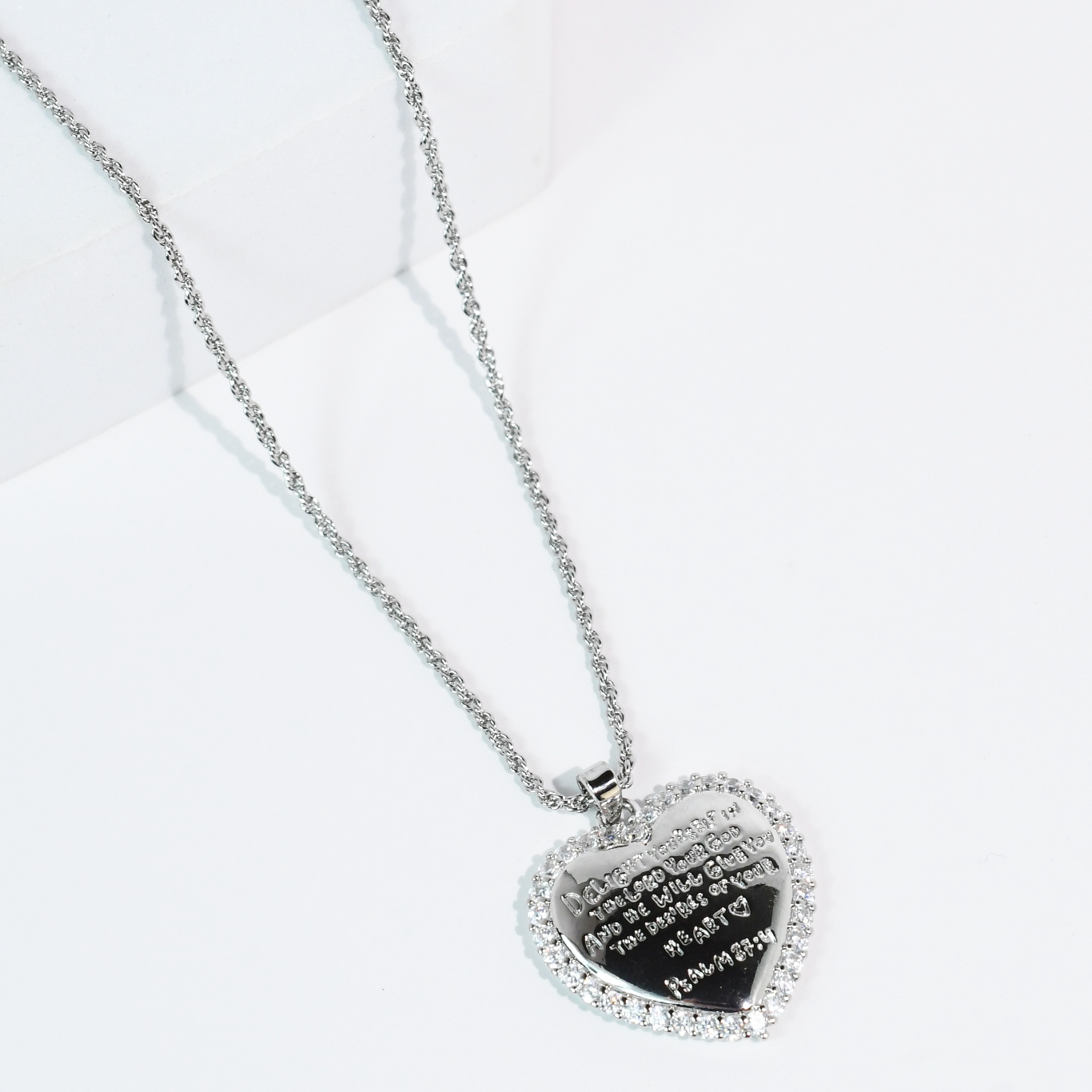 Delight Yourself In The Lord Silver Necklace