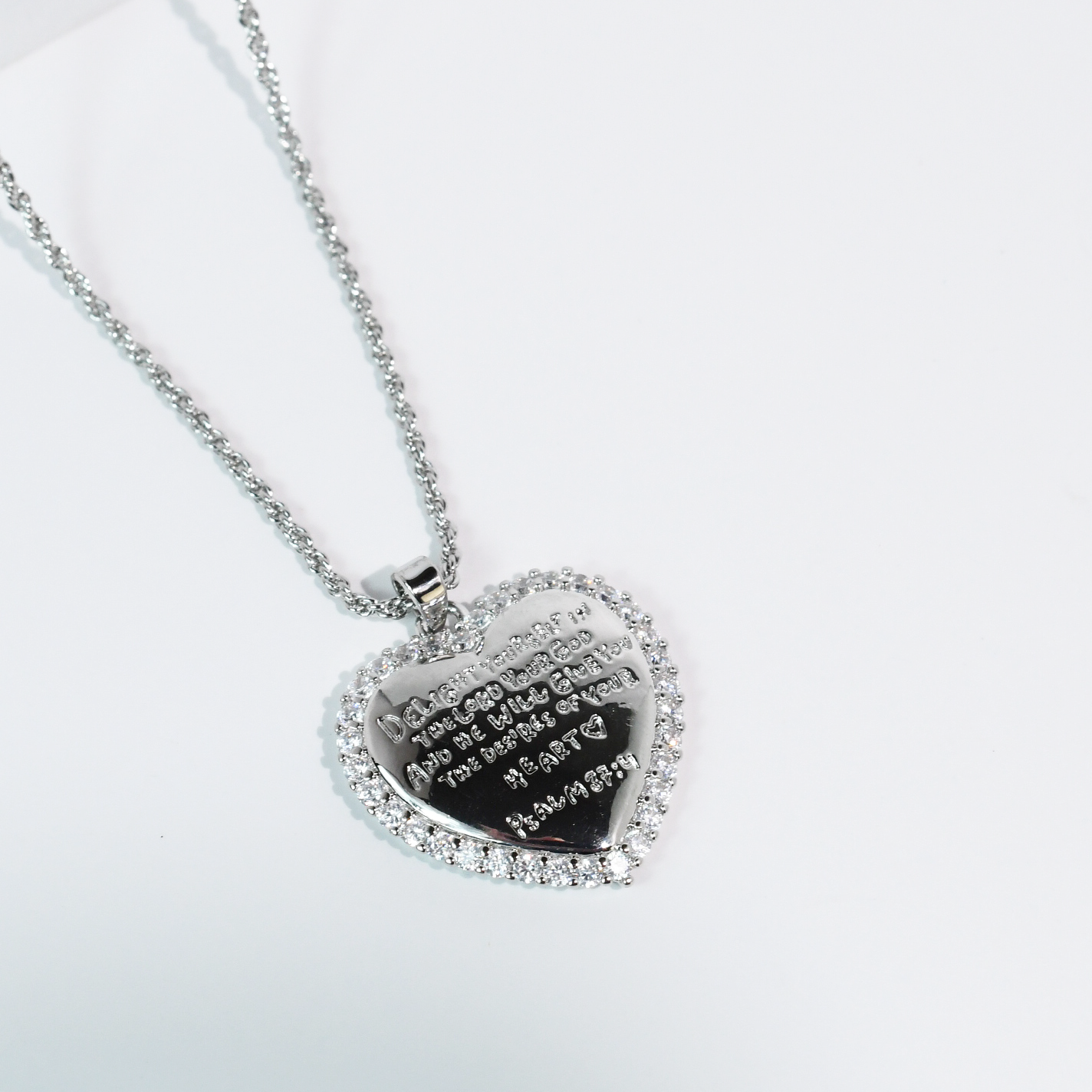 Delight Yourself In The Lord Silver Necklace