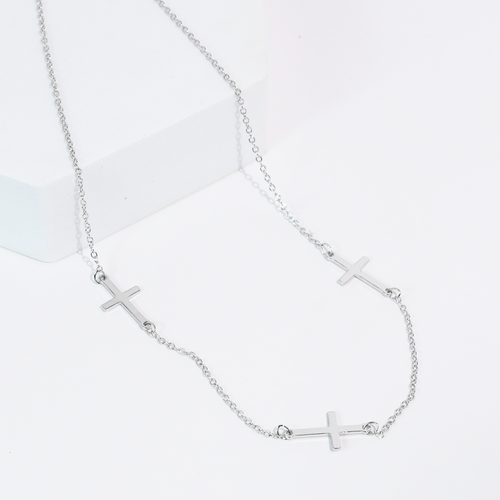 Divine Trio Silver Necklace