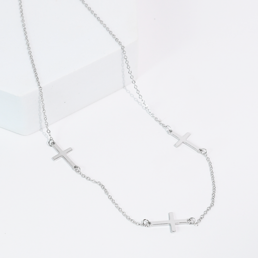 Divine Trio Silver Necklace