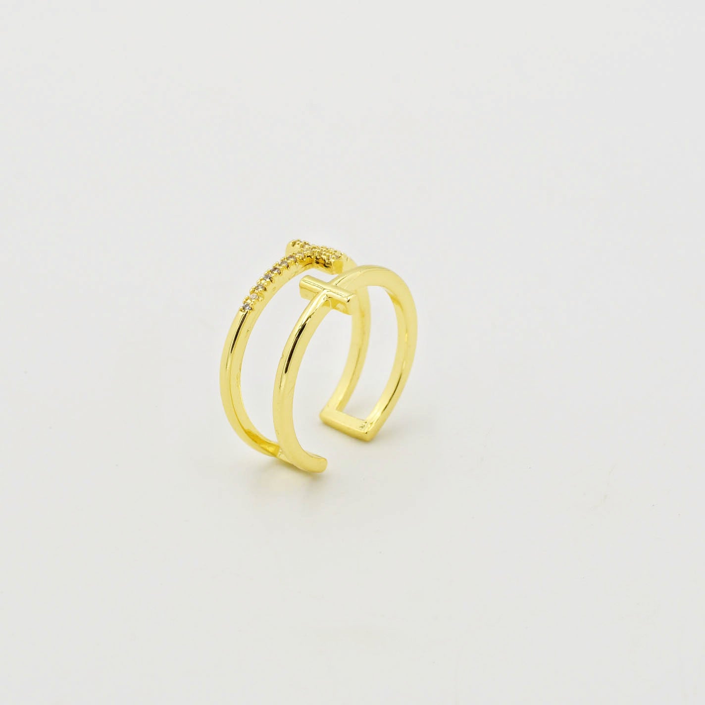 Double Cross Ring Gold P8