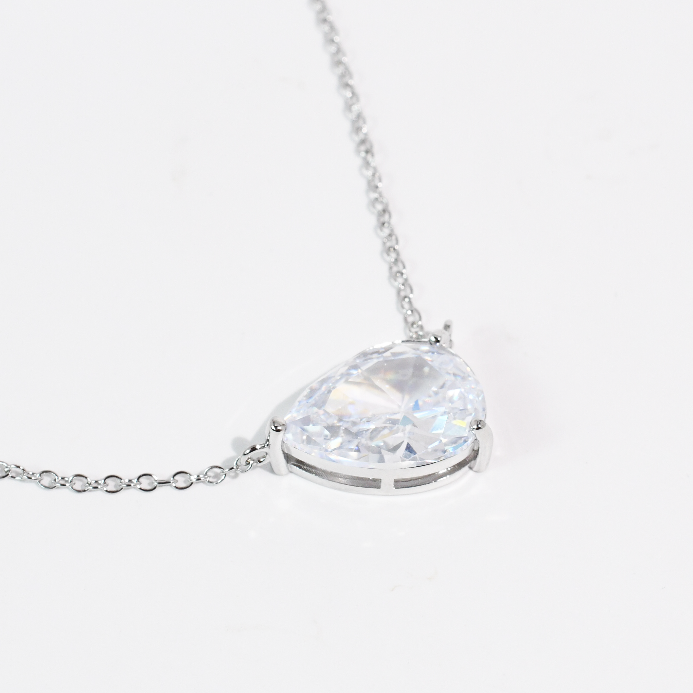 Double Drop Silver Necklace