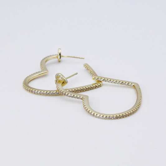 Double Heart Hoop Gold C15