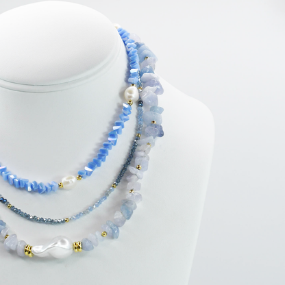 Colorful charms gold necklace featuring gemstone details, layered jewelry design, trendy accessory for women’s jewelry collections, boutique wholesale fashion necklace that is hypoallergenic, tarnish free, and waterproof jewelry with a cute aesthetic statement style