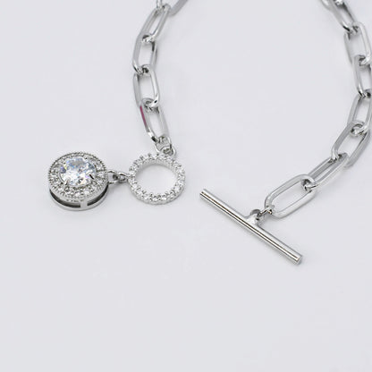 Drop Crystal Bracelet Silver O14