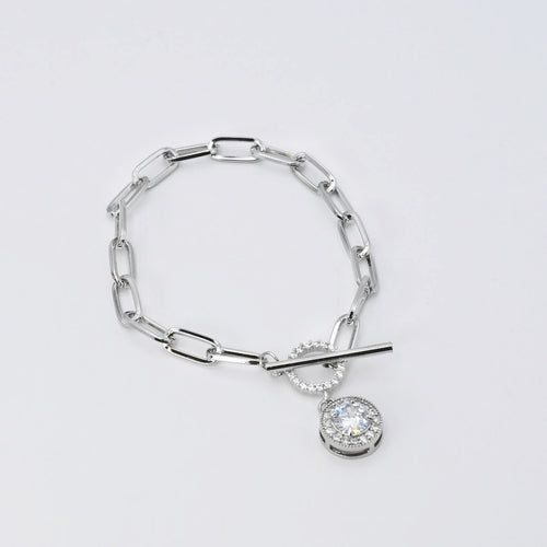 Drop Crystal Bracelet Silver O14