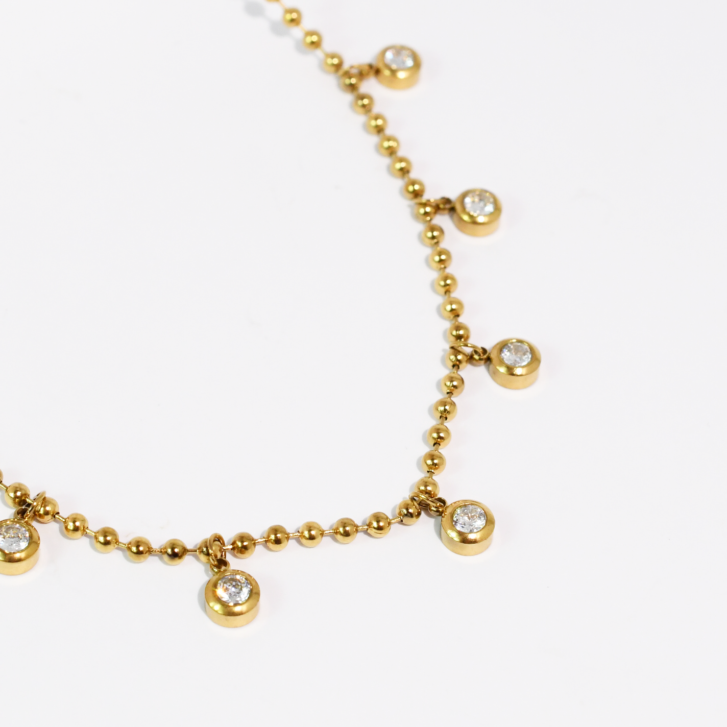 Water Proof Dropping Crystals Necklace