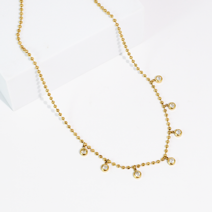 Water Proof Dropping Crystals Necklace
