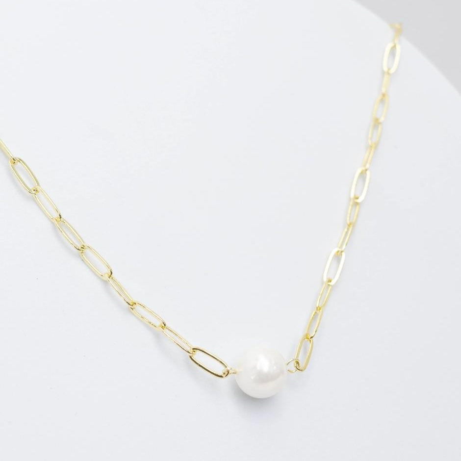 Single Pearl Gold Necklace I-21