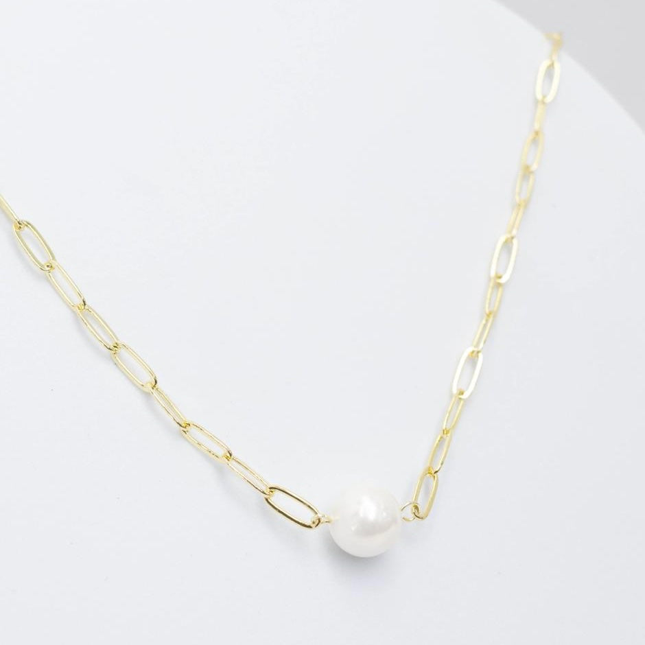 Single Pearl Gold Necklace I-22