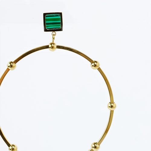Emerald Halo Hoops