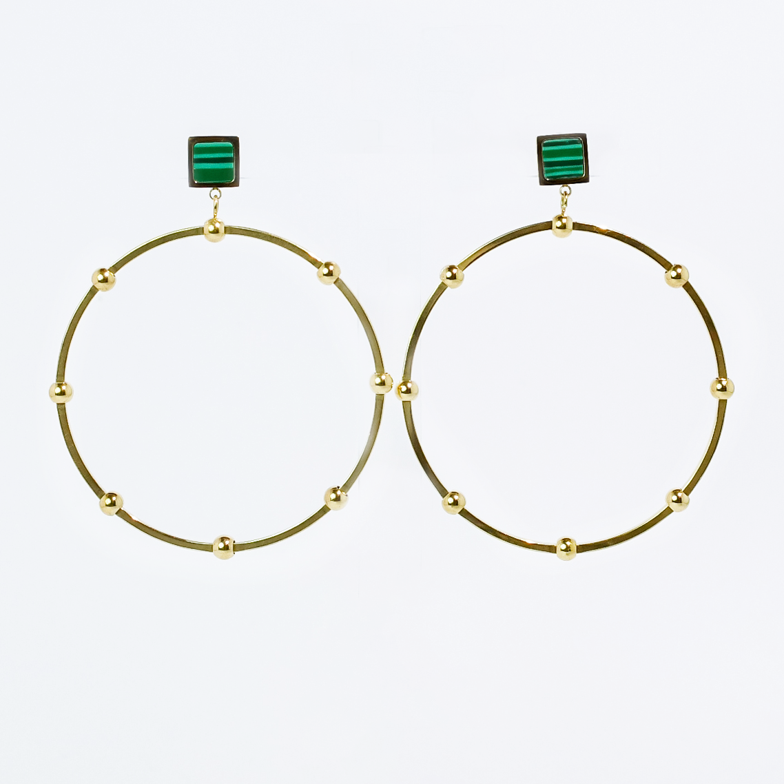 Emerald Halo Hoops