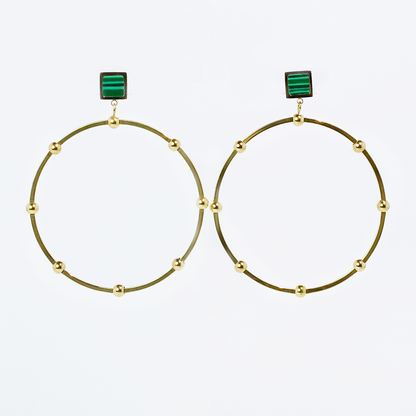 Emerald Halo Hoops