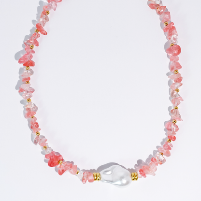 Colorful charms gold necklace featuring gemstone details, layered jewelry design, trendy accessory for women’s jewelry collections, boutique wholesale fashion necklace that is hypoallergenic, tarnish free, and waterproof jewelry with a cute aesthetic statement style