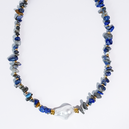 Colorful charms gold necklace featuring gemstone details, layered jewelry design, trendy accessory for women’s jewelry collections, boutique wholesale fashion necklace that is hypoallergenic, tarnish free, and waterproof jewelry with a cute aesthetic statement style