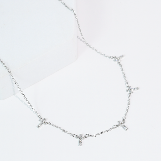 Faith Drops Necklace Silver