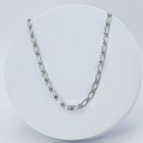 Fancy Link Silver Necklace D47