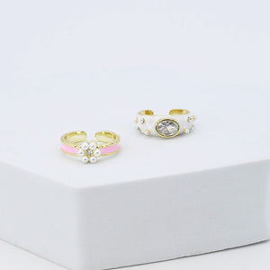 Flower Diamond Ring Set I2