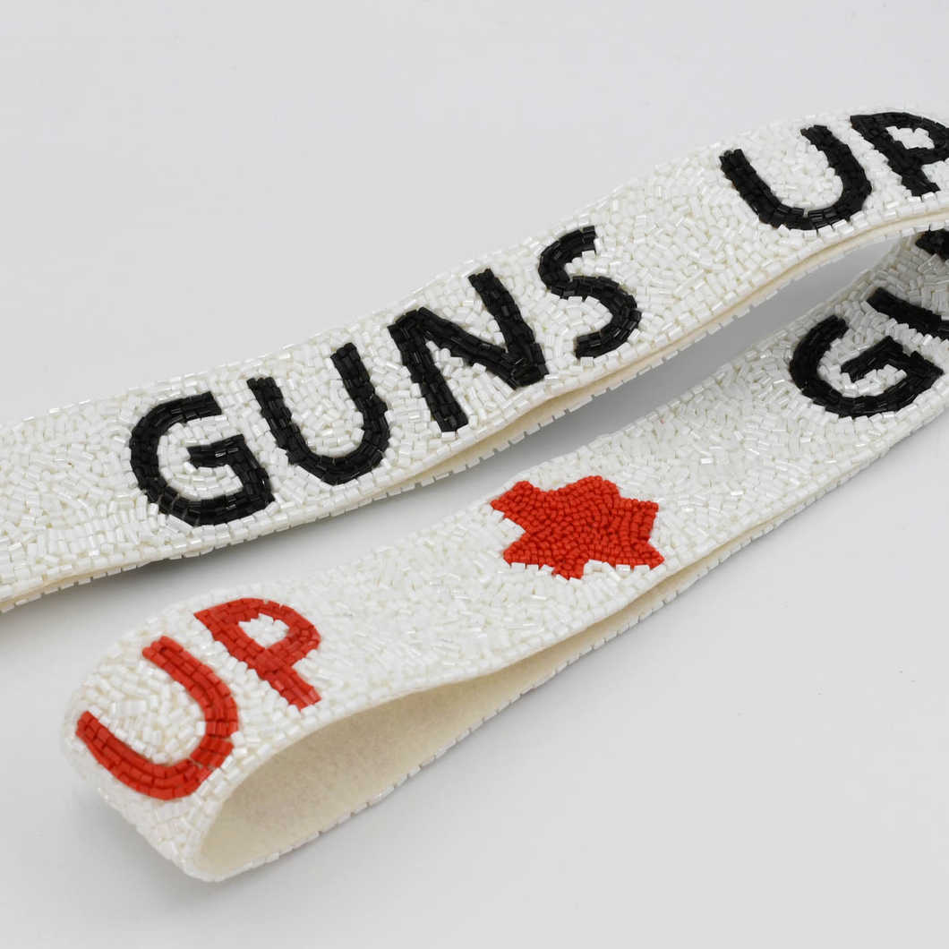 GUNS UP Red/Black Texas Map Beaded Strap