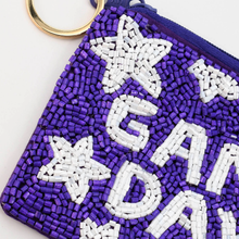 Load image into Gallery viewer, Purple/White Game Day Keychain Pouch
